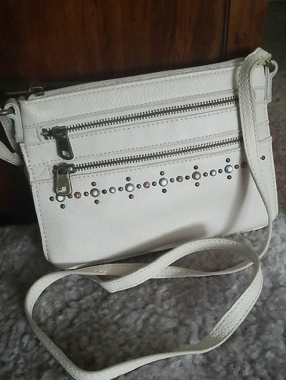 The Sak Cream Genuine  Leather Crossbody Bag